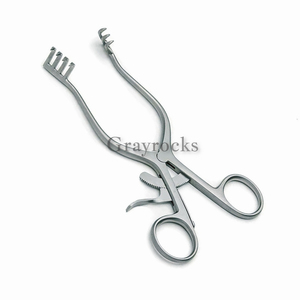 Retractor Manual Autoestático Gray Rocks Anderson-Adson -1008-37, 4x4 Puntas Curvas, Cirugía General, Acero Inoxidable, CE - Product Image 3