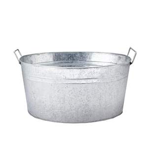 Oval Bucket Galvanized Oval Bucket <b>Metal</b> Oval Bucket Galvanized Collection Oval Beverage <b>Tub</b> - Product Image 4
