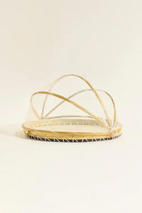 Nouveau dôme alimentaire en osier rotin et incrustation de nacre couverture alimentaire avec plateau de service fait main en maille avec couvercle pour décor de Table à manger - Product Image 5