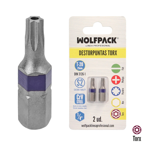 Set di Punte Torx T20 (2 Pezzi) in Acciaio S2 al Cromo Vanadio - Product Image 1