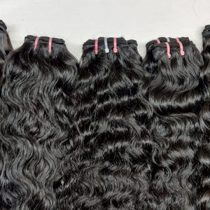ซัพพลายเออร์และผู้ส่งออก100% เกรดชั้นนำผมคนแท้ที่ยังไม่ผ่านการทำกระบวนการผมชาวอินเดียมัดเป็นลอนขนาด20นิ้ว - Product Image 1