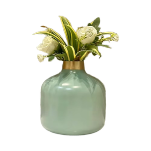 Florero Moderno de Metal Aqua para Decoración de Mesa en Hogar y Oficina, Bodas, Ecológico y de Alta Calidad - Product Image 1
