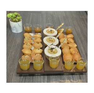 Plato de madera rectangular para aperitivos con asa para servir plato de aperitivos decorativo para fiestas de buffet eventos plato de aperitivos - Product Image 3