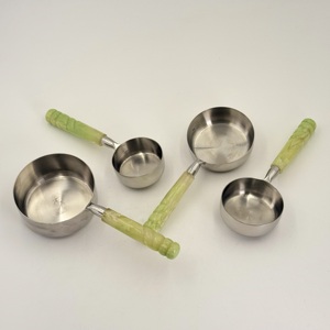 Utensilios de Cocina Ecológicos, Juego de Tazas Medidoras de Acero Inoxidable con Mango de Resina, Cuchara para Café, Herramientas para Hornear para el Hogar - Product Image 2