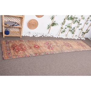 พรมโบฮีเมียนสไตล์ตุรกีโบราณสีชมพูสีเบจโบฮีเมียนขนาด2.5x11.4ฟุตคลาสสิกสำหรับโถงทางเดินห้องนอนสำหรับห้องนั่งเล่นพรมข้างเตียง - Product Image 3