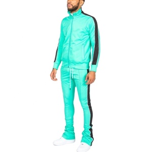 Chándal de forro polar de tecnología apilada OEM para hombre, pantalones de jogging lisos con cremallera y logotipo personalizable, ropa deportiva de gimnasio de invierno, talla XL - Product Image 1