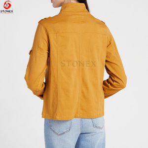 Sturdy <b>Women's</b> <b>Utility</b> <b>Jacket</b> with Zip Snap Closure Functional Pockets Street Wear Wholesale Supply Cotton Filled Dyed Fabric - Product Image 2