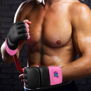 Guantes de Boxeo Profesionales de Cuero, Medios Dedos, Ligeros y Transpirables, Diseño Duradero para Entrenamiento en Gimnasio y Combate, Movimiento Fácil - Product Image 6