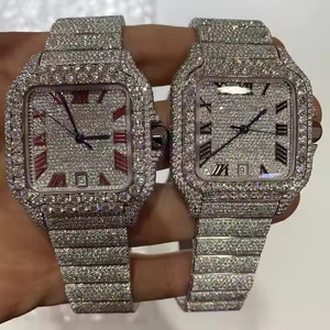 Reloj deportivo con diamantes de moissanita para hombre totalmente helado, chapado en oro/platino, cuadrado, 20mm, diseño de moda para negocios para hombres y mujeres - Product Image 2