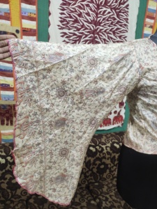 Top corto indio modesto de verano para mujer, manga raglán de seda crepé, mangas acampanadas, camisa/blusa de longitud corta, estampado Floral transpirable - Product Image 4