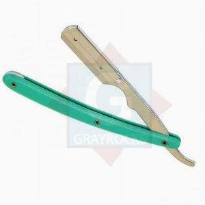 มีดโกนสำหรับช่างตัดผมมืออาชีพมีดโกนขอบตรงทำจากสเตนเลสสีฟ้าพร้อมใบมีดโกนสองขอบ - Product Image 2