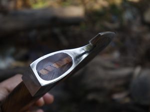 Wholesale Cusyomized Handmade Pizza Axe <b>Cutter</b> Hand Forged High Carbon Steel Blade With Etching Pure Leather Sheath for <b>men</b> - Product Image 3