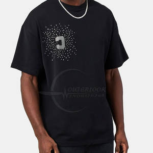 เสื้อยืดผ้าฝ้ายทำจากพลอยเทียมแขนสั้นสำหรับผู้ชายสวมใส่สบายๆเสื้อยืดประดับพลอยเทียมมาใหม่ - Product Image 6