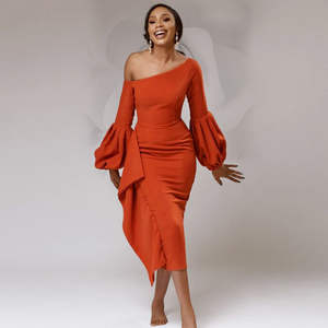 ชุดราตรีไซส์ใหญ่ แขนทรงโคมไฟ แต่งระบาย ทรงบอลกาวน์ ทรงเอไลน์ ทรงเข้ารูป เอวทรงเอ็มไพร์ สำหรับงานเลี้ยงอย่างเป็นทางการ ยาว ไซส์ XL - Product Image 6