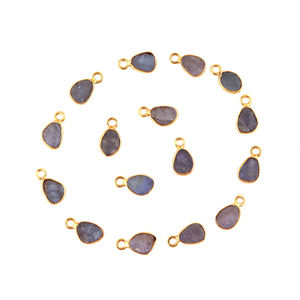 ขั้วต่อแทนซาไนต์ดิบจากธรรมชาติชุบทองแบบ Diy,ขั้วต่อจี้หนามเตยสำหรับทำเครื่องประดับ - Product Image 1