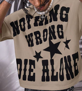 Camiseta Oversize para Hombre de Algodón de Alta Calidad, Tejido Grueso, Lavado Ácido Personalizado, Diseño Corto con Serigrafía Estilo Urbano - Product Image 4