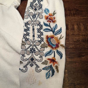 Women Premium White Color <b>Thermal</b> Hooded <b>Fleece</b> Eco-Friendly Long Sleeve Relaxed Fit Hoodie with Front Pocket Embroidery - Product Image 6