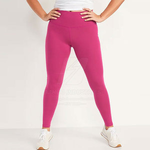 Wholesale Ladies High Waist Elastic Waist Solid Comfortable Seamless Eco-Friendly Breathable Full Length Gym Leggings <b>Customized</b> - Product Image 4