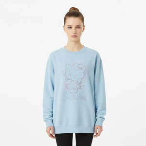 เสื้อสเวตเชิ้ตผู้หญิงผ้าฟลีซทรงโอเวอร์ไซส์ อุ่นสบาย ทรงปกติ ผ้าเนื้อนุ่ม สวมใส่สบายทุกวัน เหมาะสำหรับแฟชั่นฤดูหนาว สไตล์สตรีท ประดับด้วยคริสตัล - Product Image 1