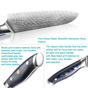 Venta al por mayor profesional japonés Damasco acero Chef cuchillo mango de fibra de vidrio personalizado de alta calidad OEM ODM servicio para Cocina - Product Image 3