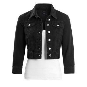 Vente chaude hivers nouveautés veste en jean 100% Original coton lavé recadrée veste en jean à la mode en gros veste en jean - Product Image 1