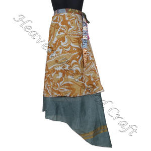 New Indian <b>Wrap</b> <b>Skirts</b> Wholesale Reversible Two Layer Silk <b>Wrap</b> <b>Skirt</b> Women Wear Vintage Silk Sari Long Length <b>Wrap</b> Around <b>Skirt</b> - Product Image 6