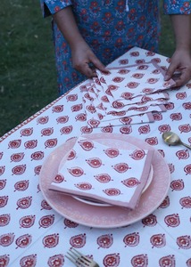 100% servilletas de algodón de estilo clásico impresas en bloque a mano lavadas con piedra para fiestas de bodas Rústicas - Product Image 3