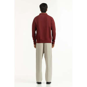 Polo para Hombre de Corte Regular, Alta Calidad, Ajuste Delgado, Seda y Spandex, Antiarrugas, con Cierre, Técnica Oscura, Color Sólido MN-PSH-WS25-014 - Product Image 2