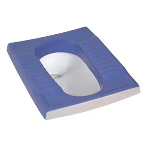 Nouveau bleu Double porcelaine accroupie WC casserole en céramique salle de bain sanitaire haute profondeur carré thaïlande conception - Product Image 6