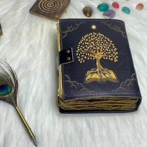 Cuadernos de cuero genuino de árbol de la vida para mujer, hermoso diario para bocetos, libro de viaje, libro de hechizos en blanco - Product Image 2