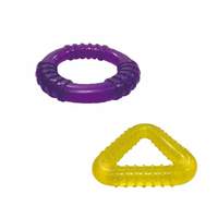 Jouet à mâcher circulaire en plastique durable pour chiens, avec fonction couineuse et facile à mâcher, jouet pour animaux qui nettoie les dents, en promotion