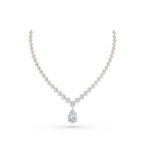 Elegante conjunto de collar de diamantes ovalados y de pera brillante diseñado para novias perfecto para bodas y eventos especiales - Product Image 3