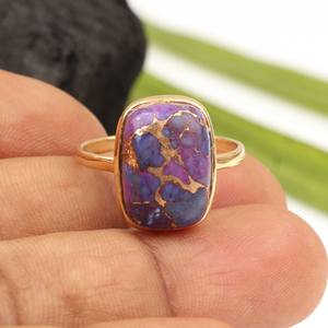 Trendy Natural Mohave Purple Copper Turquoise <b>Ring</b> Bezel <b>Cushion</b> 925 Sterling Silver Bohemian jewelry Custom Jewelry Manufacture - Product Image 1
