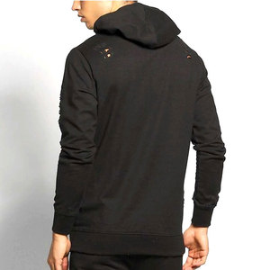 Sudaderas con capucha bordadas de angustia de gran tamaño con diseño único más vendido al por mayor Sudadera con capucha bordada de angustia de ropa de calle de alta calidad - Product Image 3