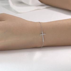 Hermosa pulsera cruzada de diamantes cultivados en laboratorio, pulsera diaria, pulsera Simple, excelente corte, joyería personalizada, el mejor regalo para ella - Product Image 3