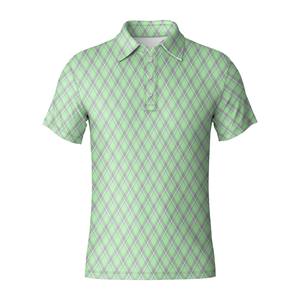 Polo de golf pour homme, motif argyle personnalisé, tissu performant, manches courtes, pour le golf, vêtements de sport, uniforme de club, vente en gros - Product Image 5