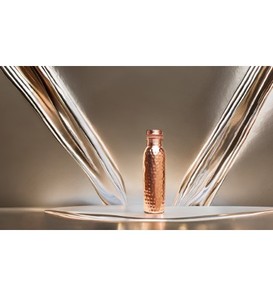 100% botellas de agua de cobre martillado botella de cobre puro viaje esencial curación Ayurveda - Product Image 4