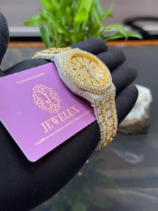 Reloj Mecánico de Lujo con Correa de Acero Inoxidable, Diamantes y Detalles Dorados, Ideal para Fiestas y Regalos Empresariales - Product Image 3