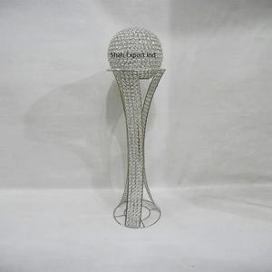 Centro de mesa de cristal decorativo para boda, Bola de trofeo en soporte, acabado dorado para Decoración de mesa de boda en casa - Product Image 5