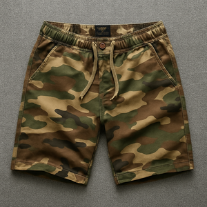Short en coton imprimé vert armée respirant à carreaux grande taille pour hommes, vêtements d'été décontractés pour l'extérieur - Product Image 3
