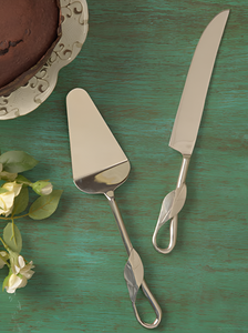 Ensemble de service à gâteau et couteau à poignée en métal feuille Ensemble de service à gâteau de mariage pour restaurants fête hôtel à bas prix - Product Image 2
