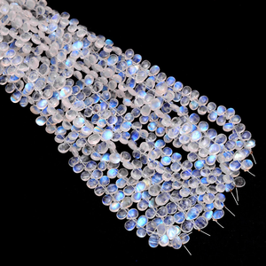 AAA blanco Arco Iris piedra lunar 7x5mm-6x8mm suave pera Briolette cuentas piedra lunar azul fuego semipreciosas cuentas de piedras preciosas para joyería - Product Image 3