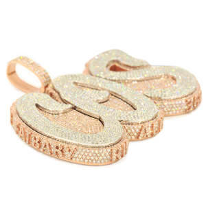 Pendentif 3D personnalisable Grande Plaque Baguette Collier Moussanite Diamant Étincelant Pendentifs Fins Personnalisés Charmes pour Hommes Hanche - Product Image 1