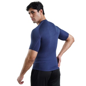 Performance Compression T Shirt <b>Men</b> Polyester Spandex Slim Fit <b>Stretch</b> Gym Training Quick Dry Breathable Athletic Wear Front OEM - Product Image 4