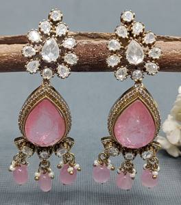 Boucles d'oreilles classiques à la mode Moissanite Mehandi Doublet Sku KE 031 SL C-9 - Product Image 2