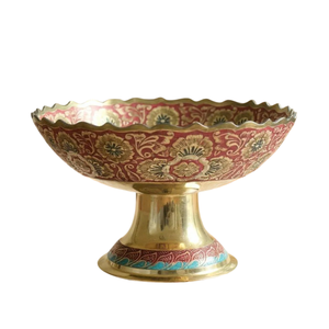 Bol de piédestal en laiton de haute qualité avec belle gravure polonaise finie pour la cuisine bol de service de table bol de vaisselle - Product Image 3