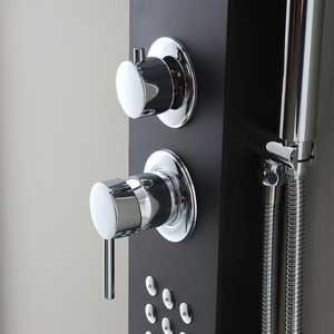 <b>Black</b> Aluminum Hydromassage <b>Shower</b> Panel with Rain <b>Shower</b> Head for Bathroom <b>Sets</b> - Product Image 3