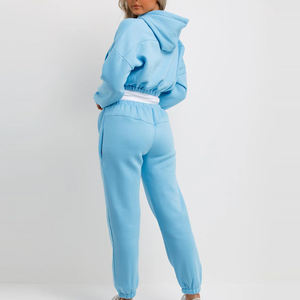 Sudadera informal de invierno con logotipo personalizado para mujer, ropa de calle Vintage bordada, jersey de gimnasio, capucha corta transpirable, largo corto - Product Image 2