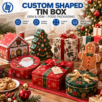 Boîte en métal personnalisée pour bonbons de Noël, emballage pour bonbons, cadeau de fête, OEM ODM en gros