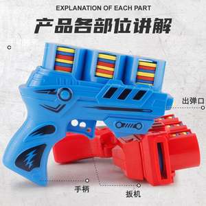 Özelleştirilmiş Stok Çocuklar İçin Yumuşak Mermili Oyuncak Tabanca EVA Köpük Mermiler Erkek Çocuklar İki Kişilik Savaş Hızlı Atış - Product Image 4